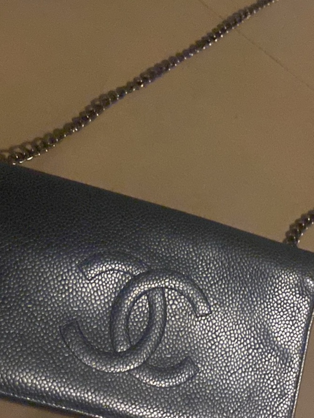 Chanel caviar leather Luxury Wallet on chain-Black
